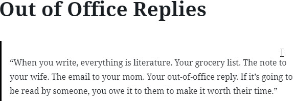 Out of Office Replies