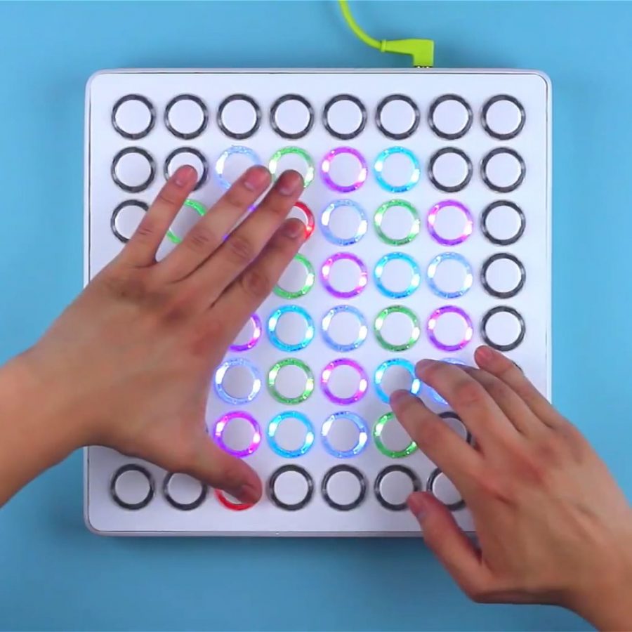An image of musician Shawn Wasabi performing Marble Soda on a Midi Fighter 64. Credit: The Verge