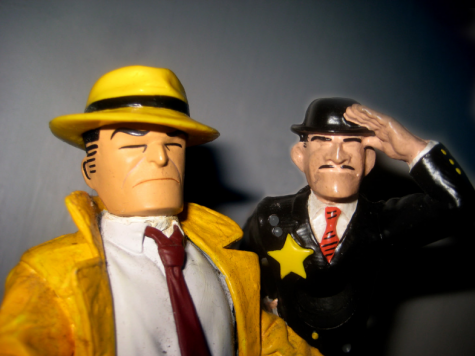 Police Detective Dick Tracy next to Fearless Fosdick 0350 by Brechtbug is licensed under CC BY-NC-ND 2.0