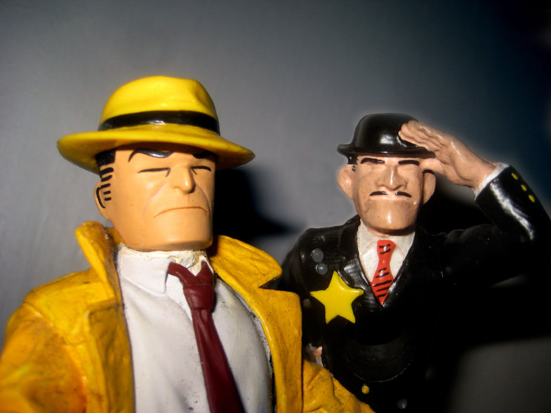 "Police Detective Dick Tracy next to Fearless Fosdick 0350" by Brechtbug is licensed under CC BY-NC-ND 2.0